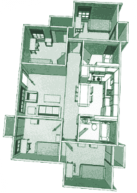 Student Housing 4 Bedroom Floorplan