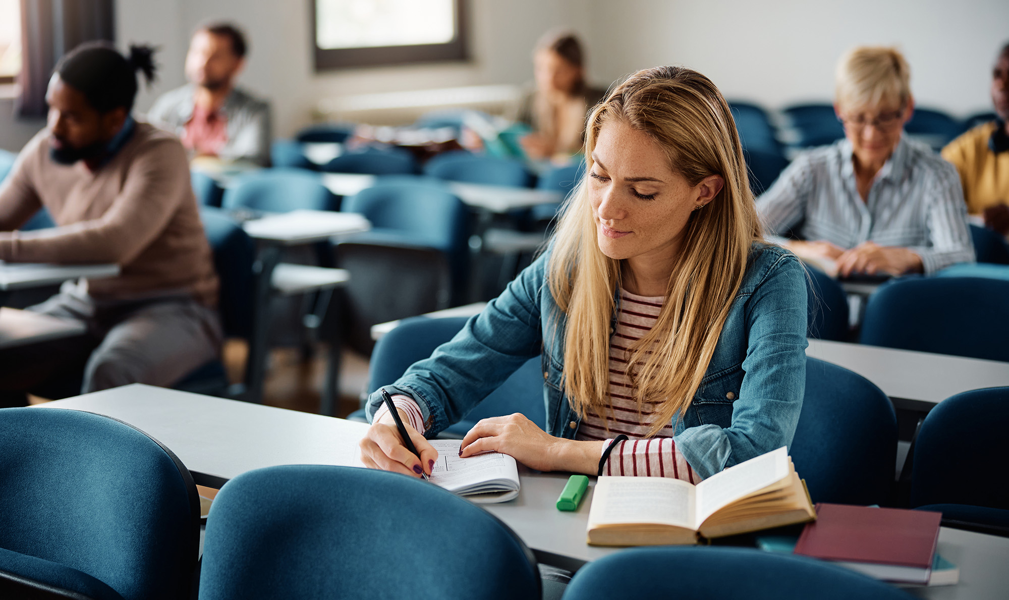 adult learner studying