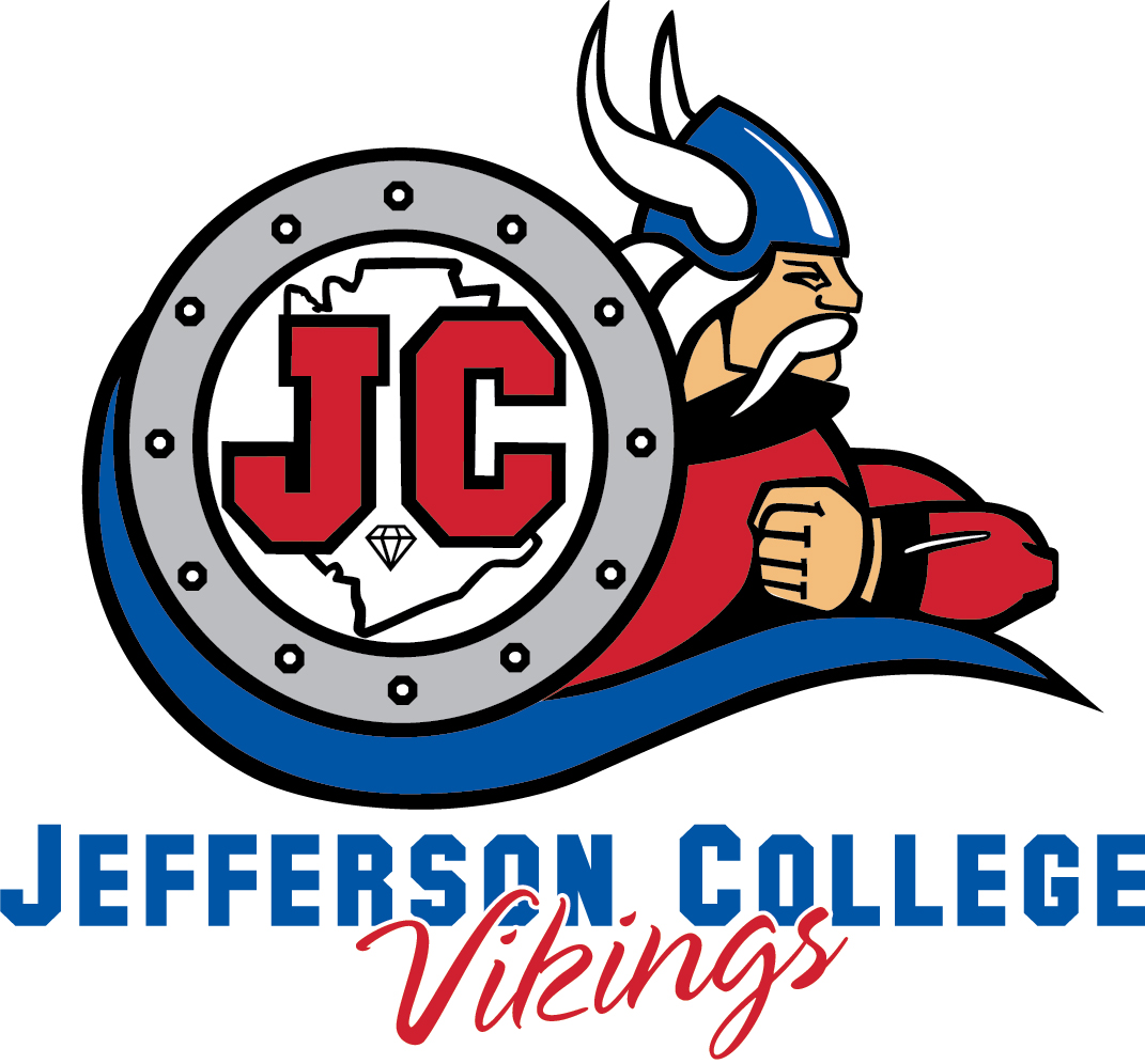 Jefferson College Viking Logo With County Outline and Writing