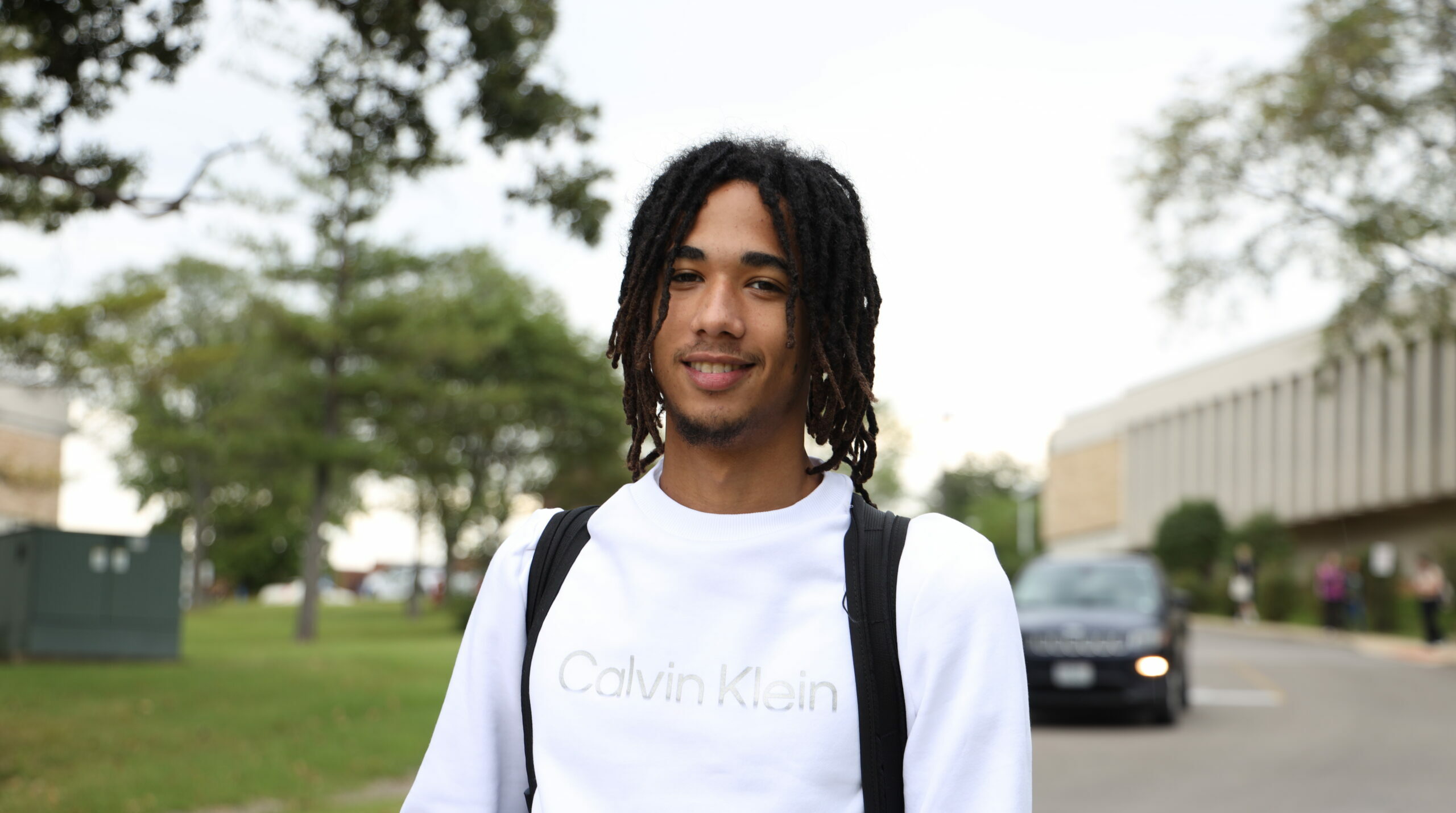 Male student on campus.