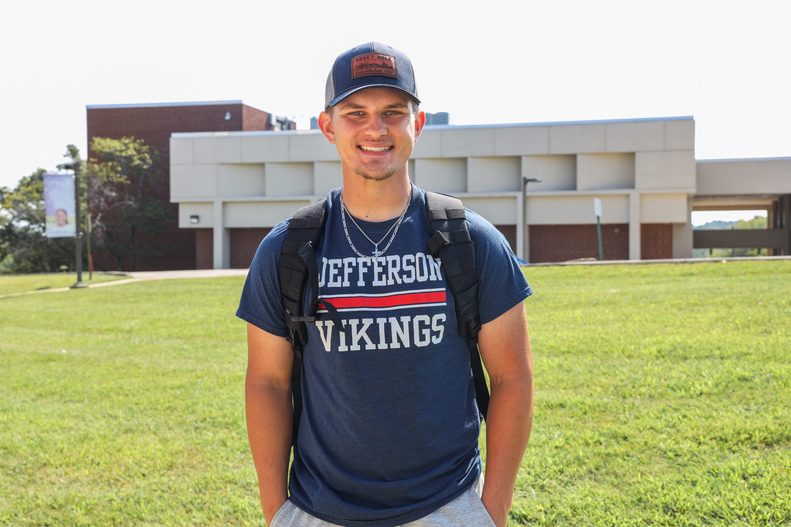 Male student on campus.