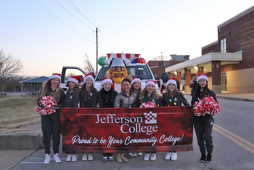 Jefferson College participating in a holiday parade.