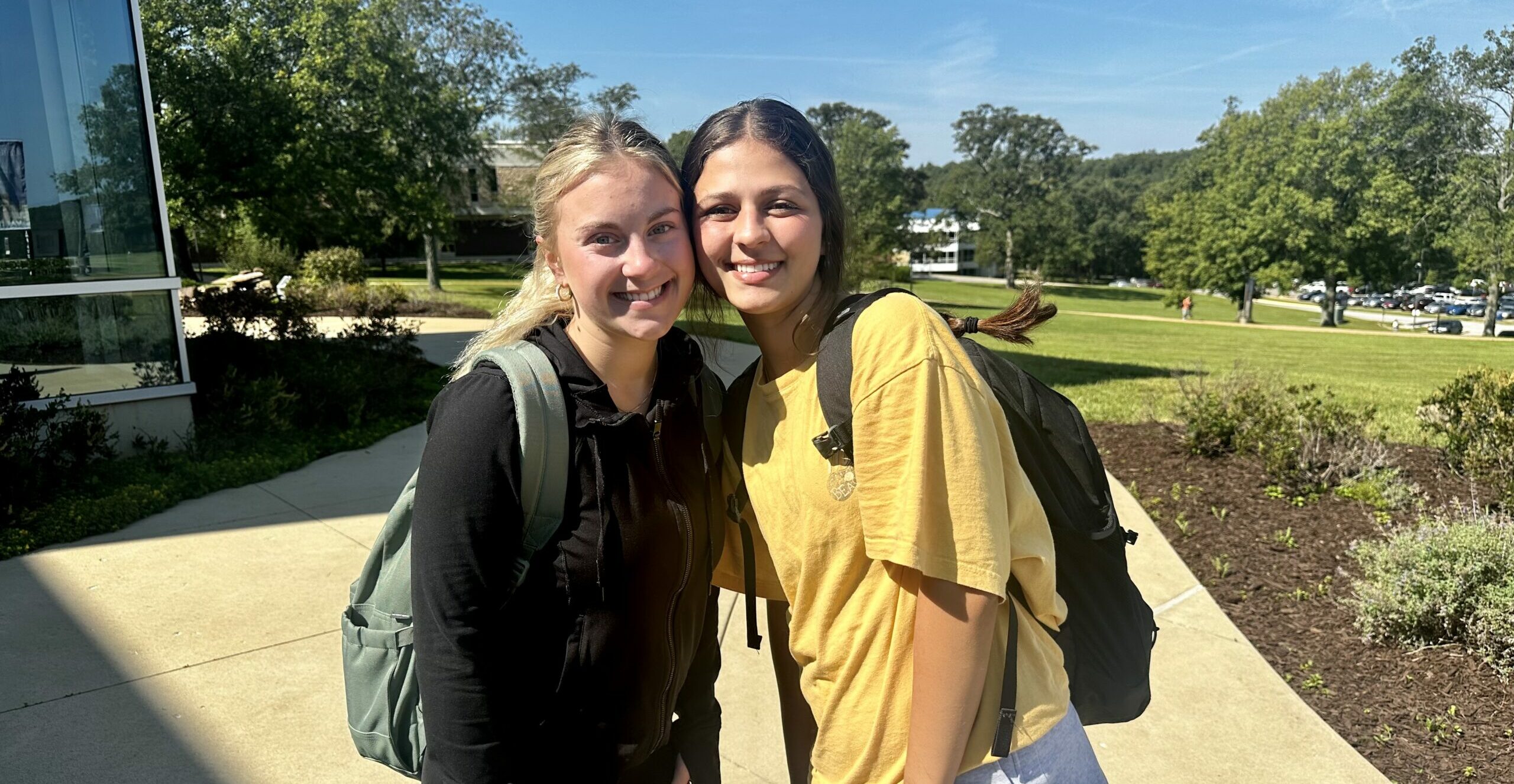 Two students on campus.