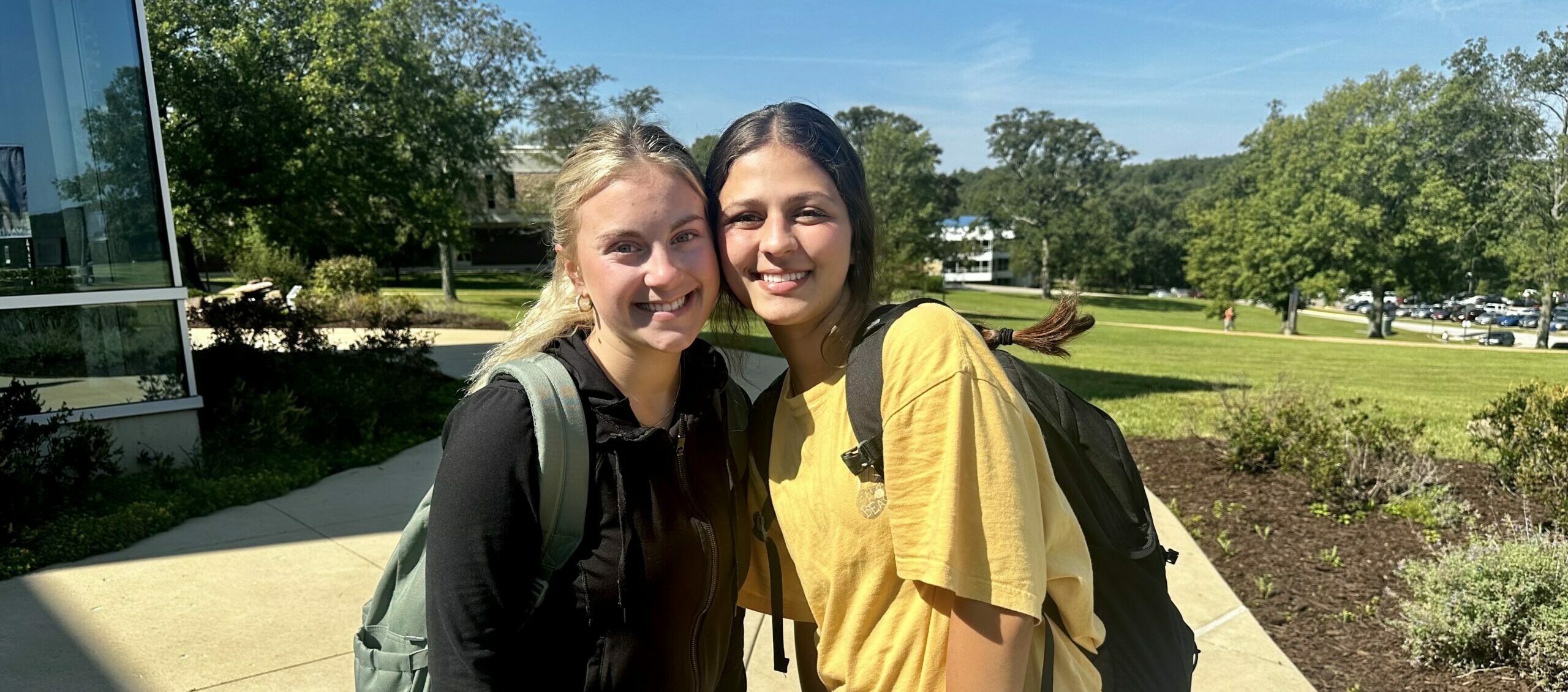 Two students on campus.