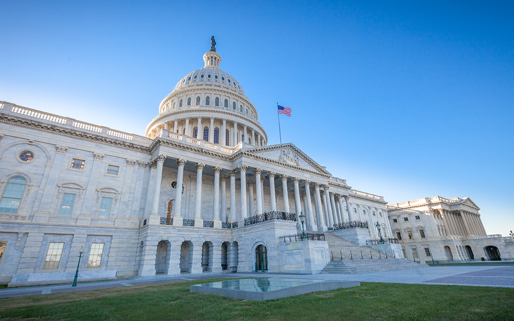 United States Capitol East Façade at angle.