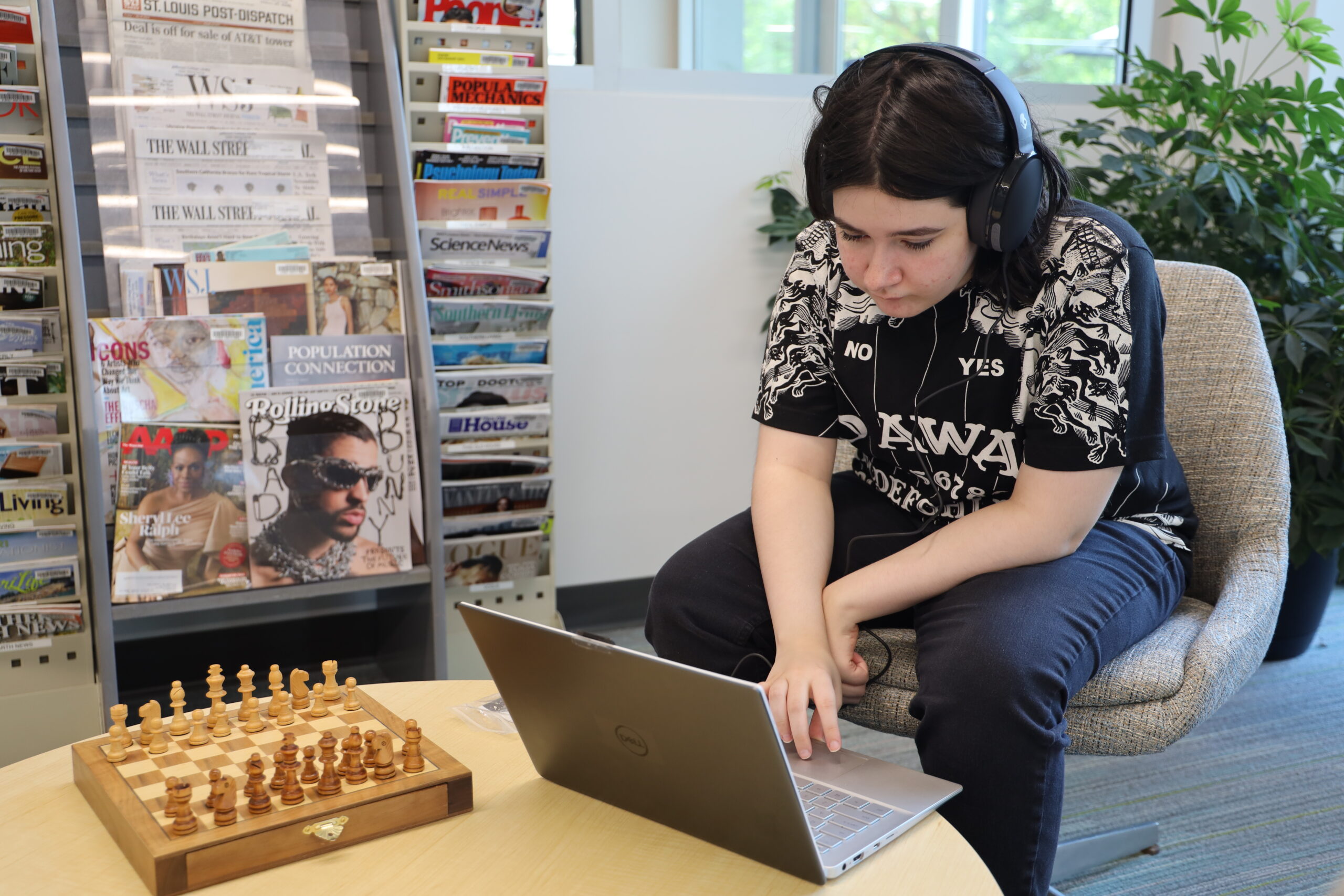 Student in Library