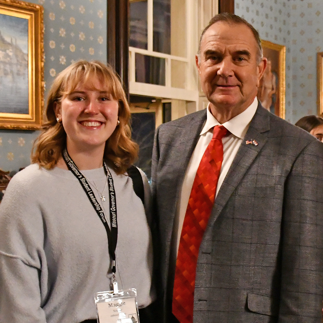 Maggie Kausler with Governor Kehoe