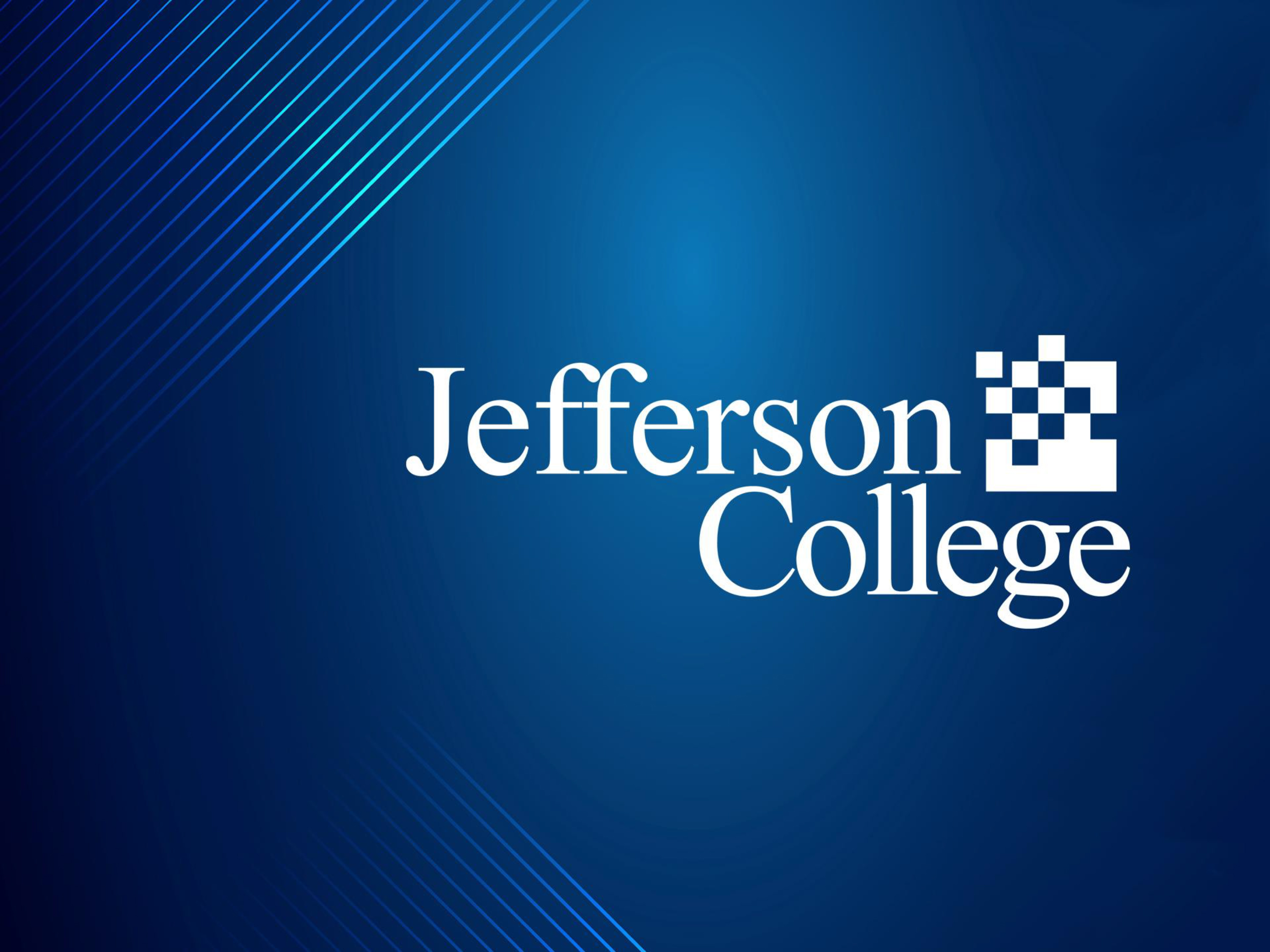 Jefferson College Logo on Dark Blue Background